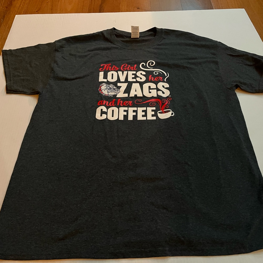“this girl loves her zags and her coffee” t-shirt